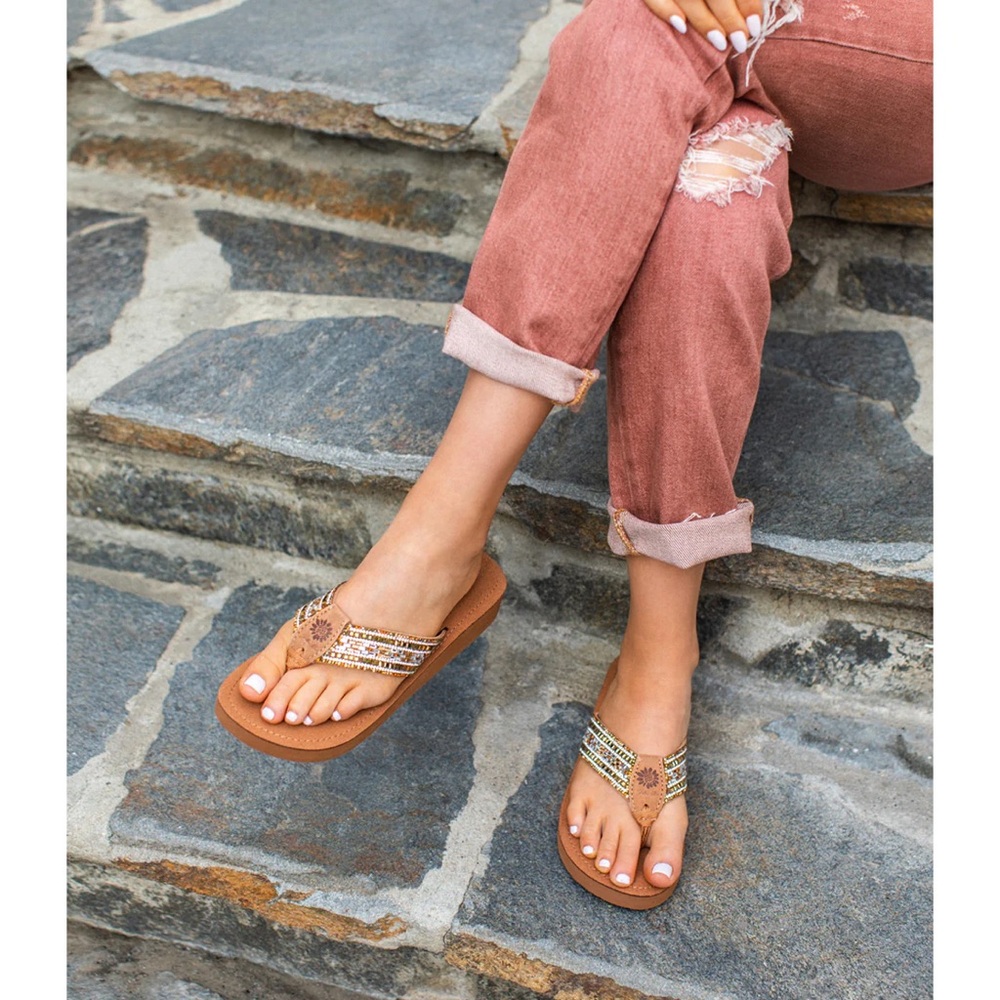 Yellow Box Jabiru flip flops NEW - Picture 6 of 7